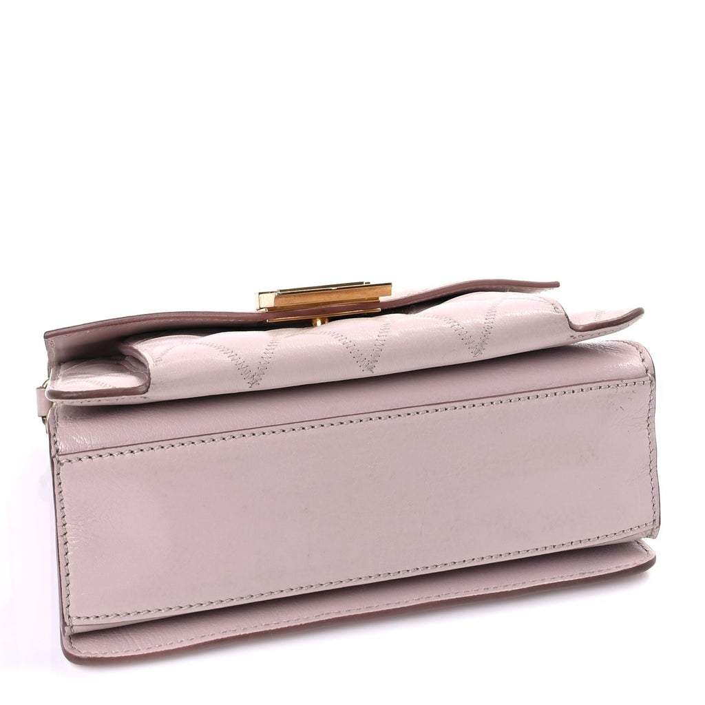 Givenchy Goatskin Quilted Small GV3 Shoulder Bag Pale Pink