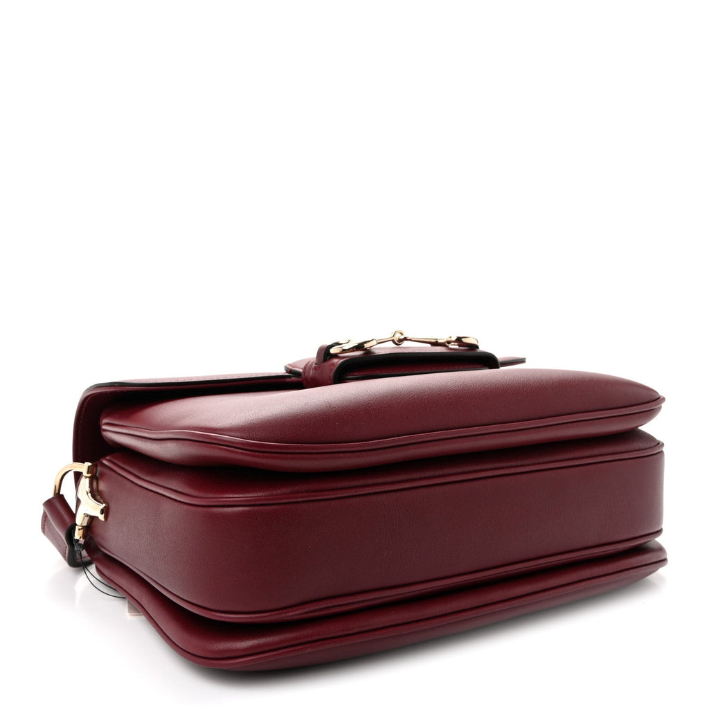 Gucci Arabella Calfskin Horsebit 1955 Soft Medium Shoulder Bag Rosso Ancora