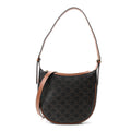 Celine Calfskin Triomphe Canvas Small Heloise Shoulder Bag Tan