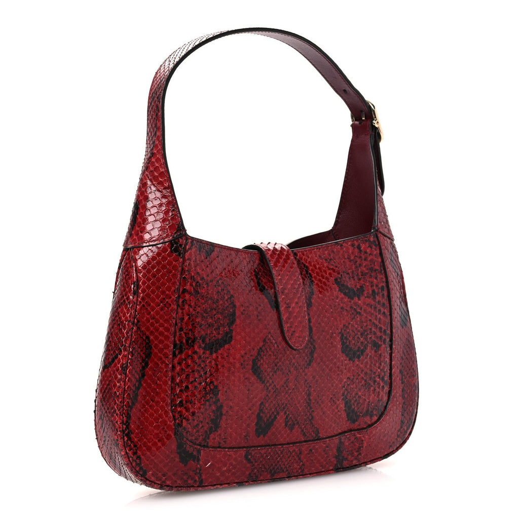 Gucci Snakeskin Web Small Jackie 1961 Hobo Rosso Ancora