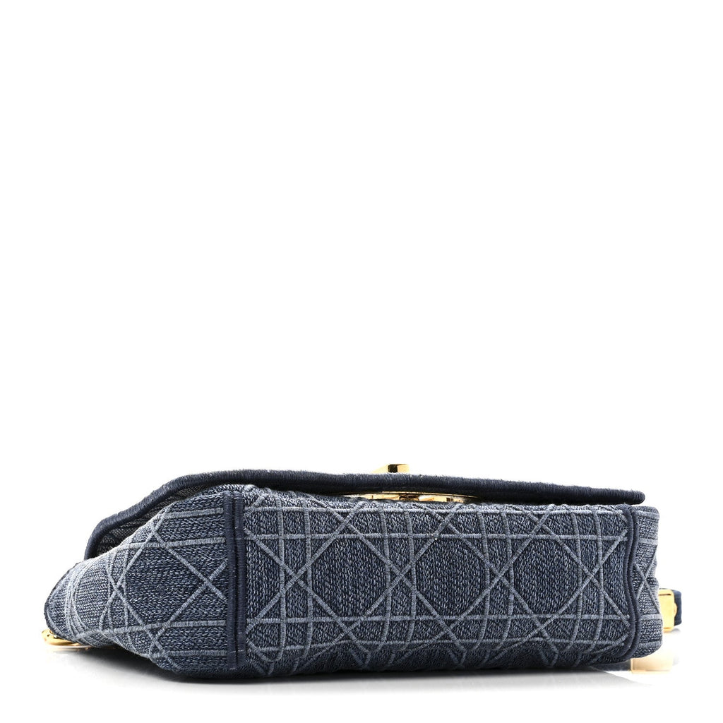 Dior Denim Cannage Small Caro Bag Blue
