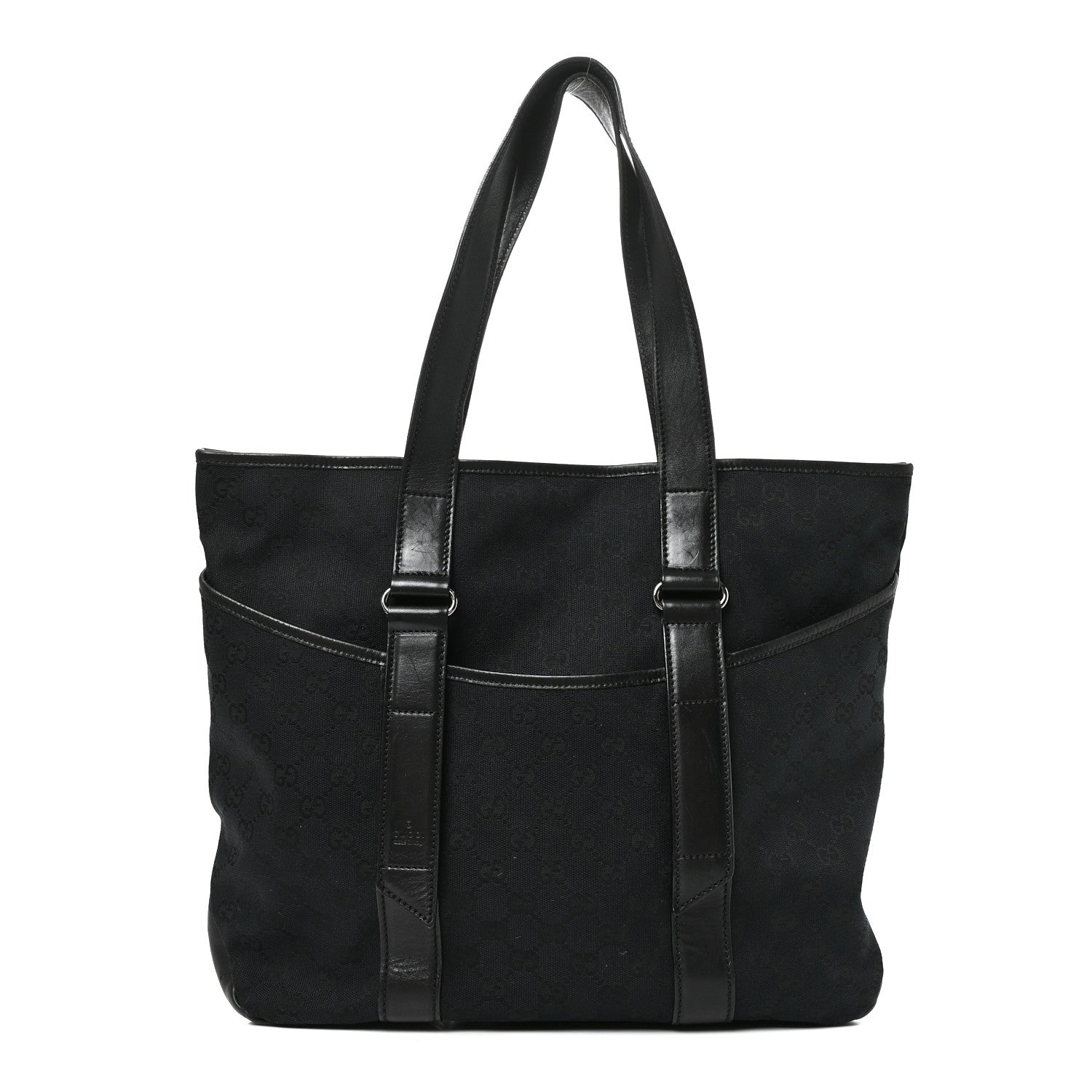 Gucci Monogram Calfskin Perforated Tote Black