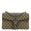 Gucci GG Supreme Monogram Suede Small Dionysus Shoulder Bag Beige Ebony Taupe