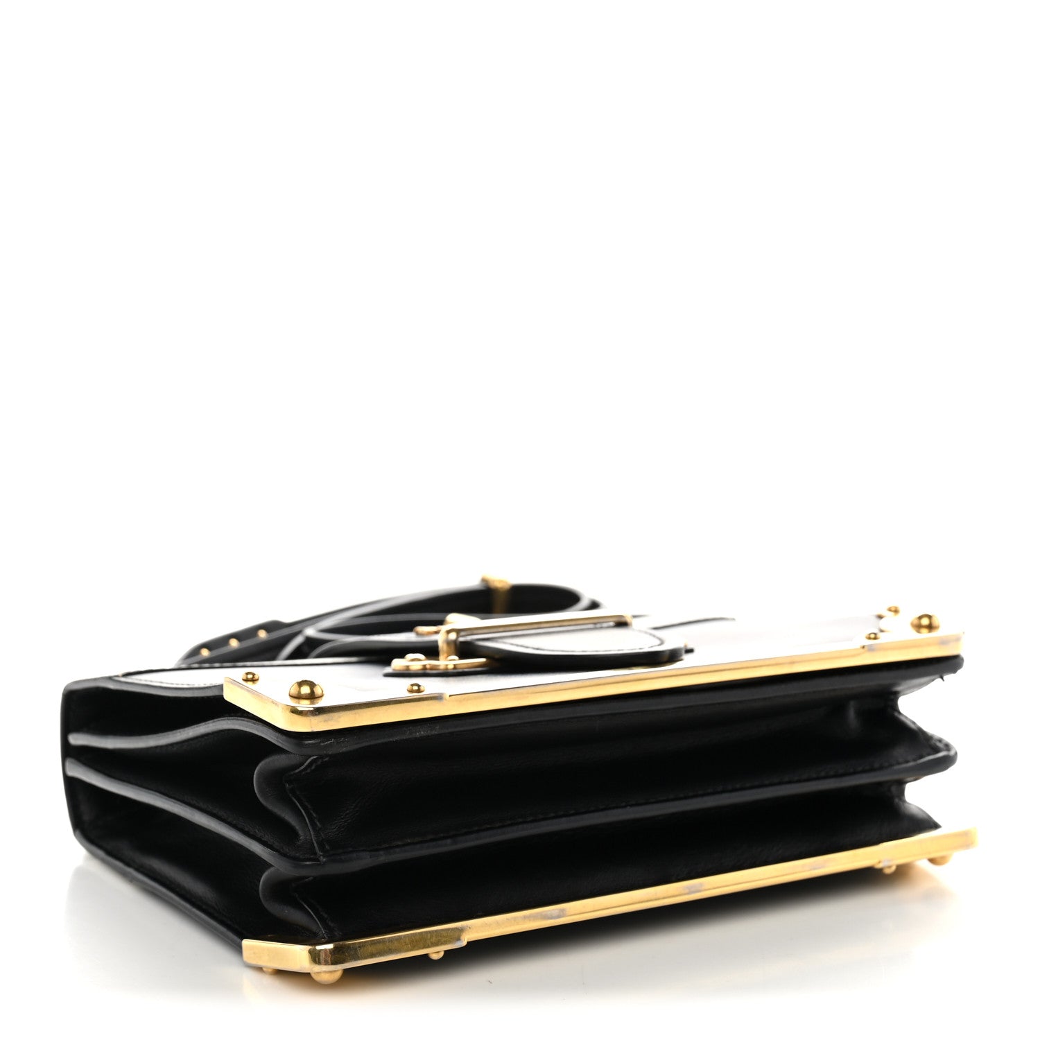 Prada City Calf Saffiano Cahier Bag Talco Black
