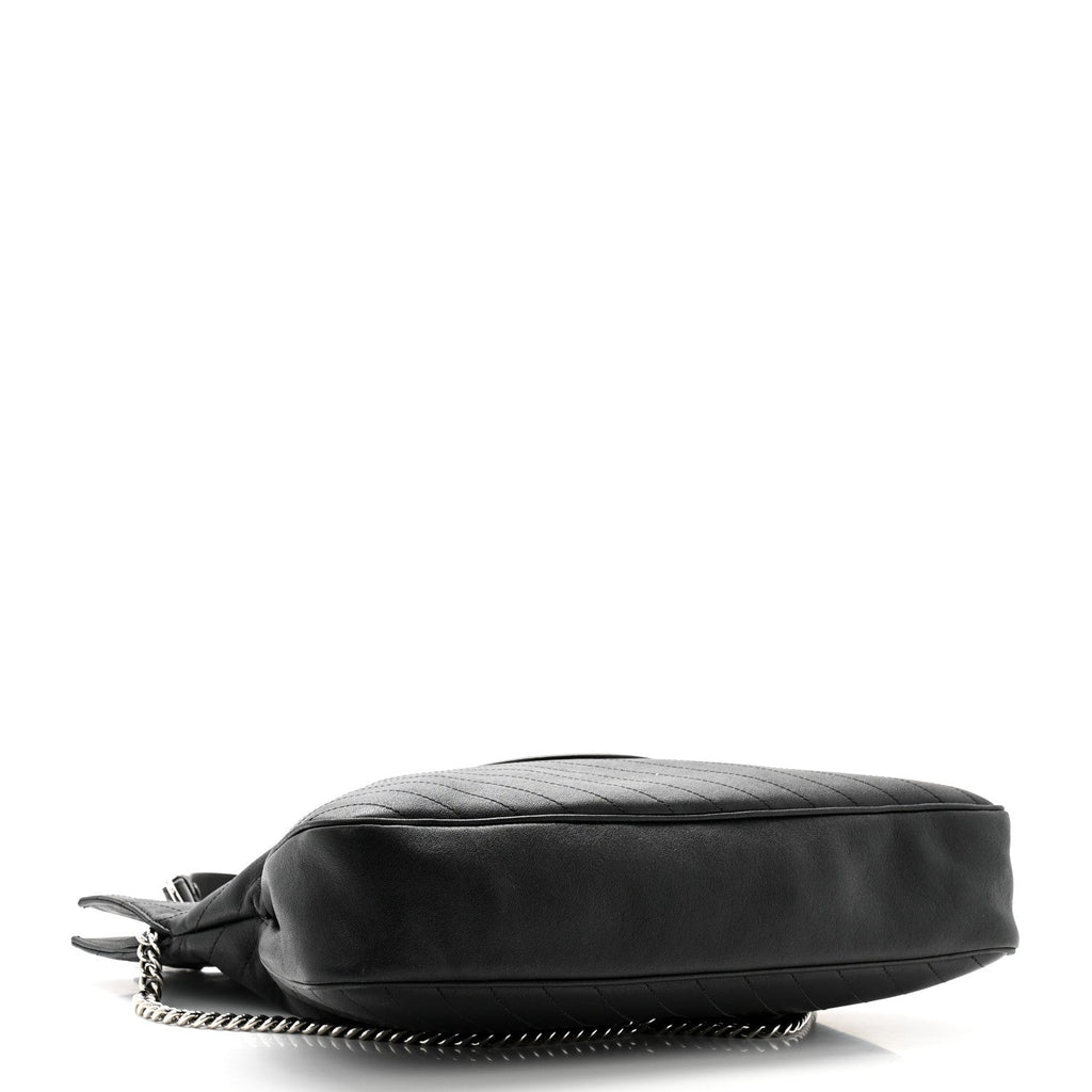 Gucci Sakai Be Green Calfskin Diagonal Stitched Medium Blondie Tote Black
