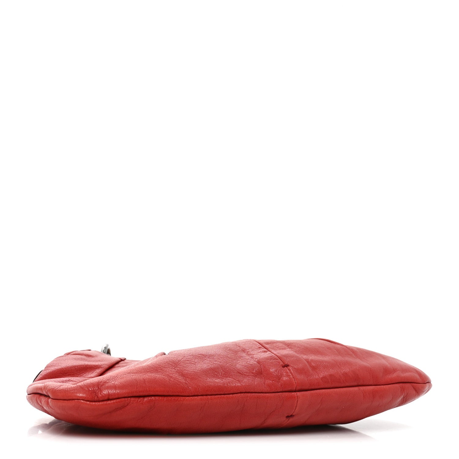 Saint Laurent Calfskin Horn Mini Mombasa Hobo Red detail view