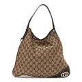Gucci Monogram Medium New Britt Hobo Dark Brown