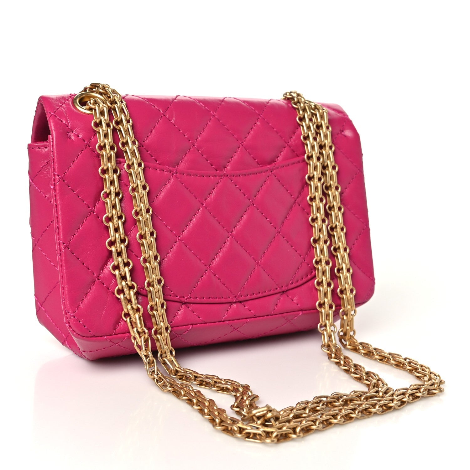 Chanel Aged Calfskin Quilted 2.55 Reissue Mini Flap Fuchsia
