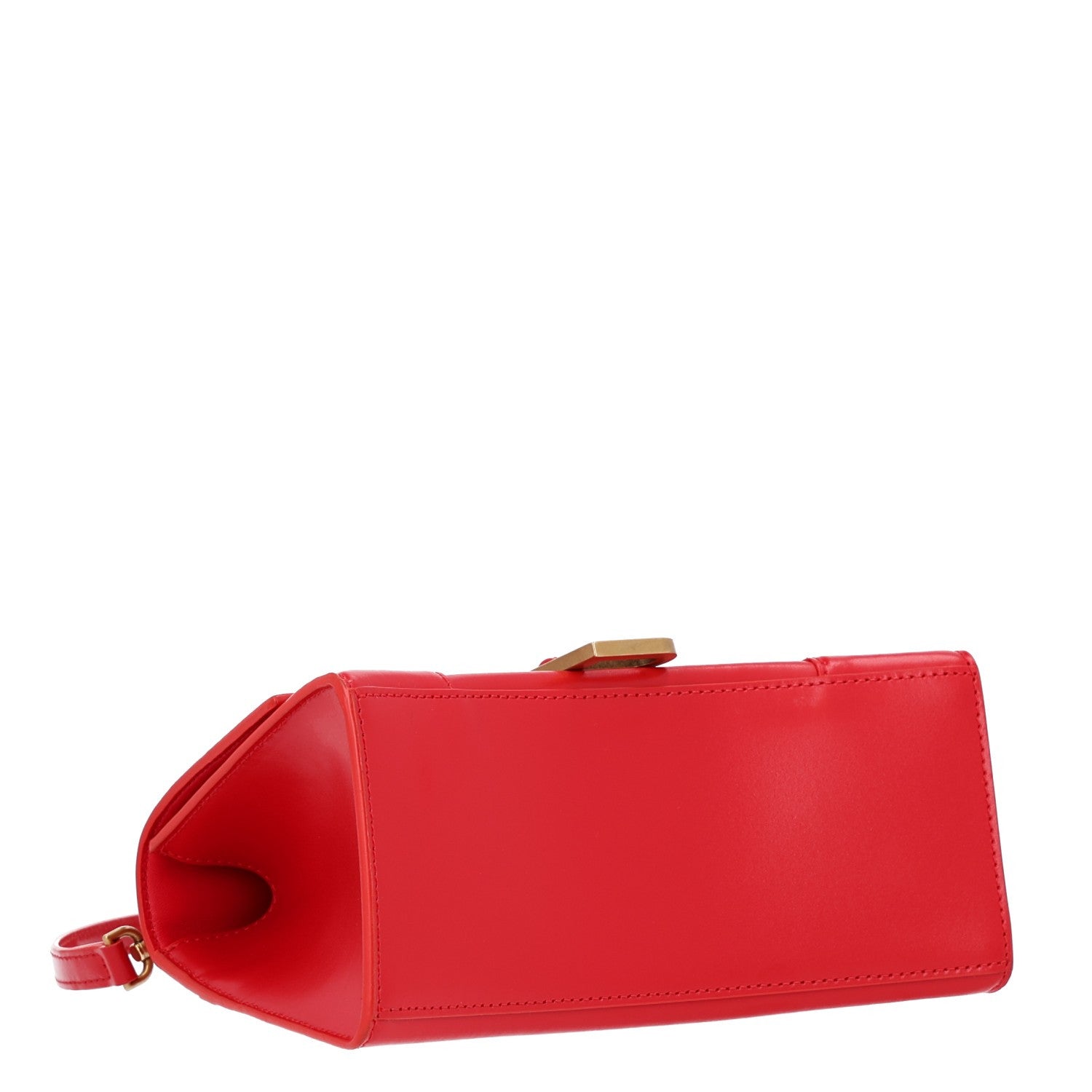 Balenciaga Shiny Box Calfskin Small Hourglass Top Handle Bag Bright Red