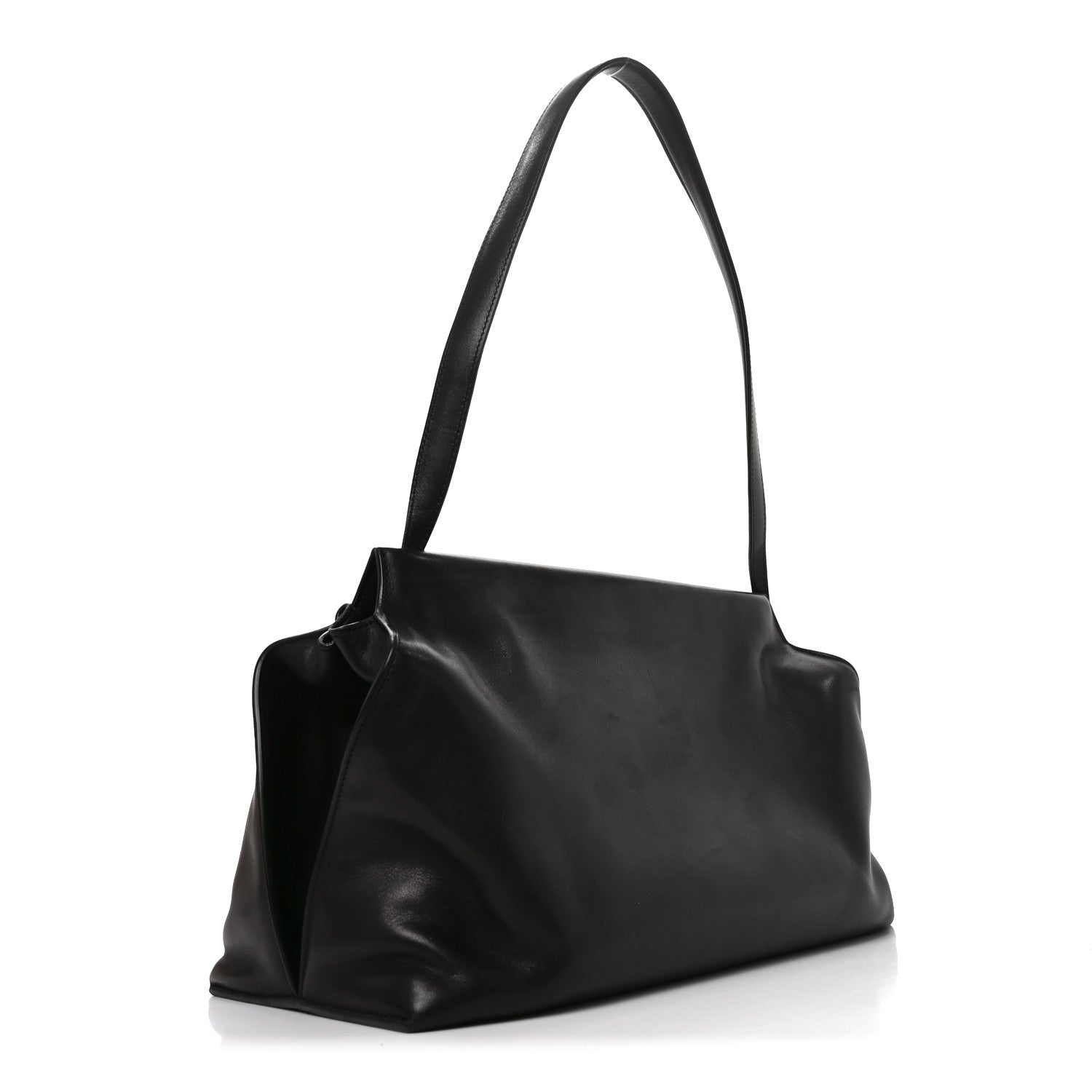 The Row Saddle Calfskin Sienna Shoulder Bag Black