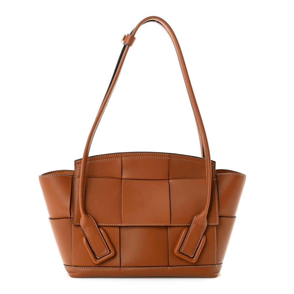 Bottega Veneta French Calfskin Maxi Intrecciato Small Arco Wood