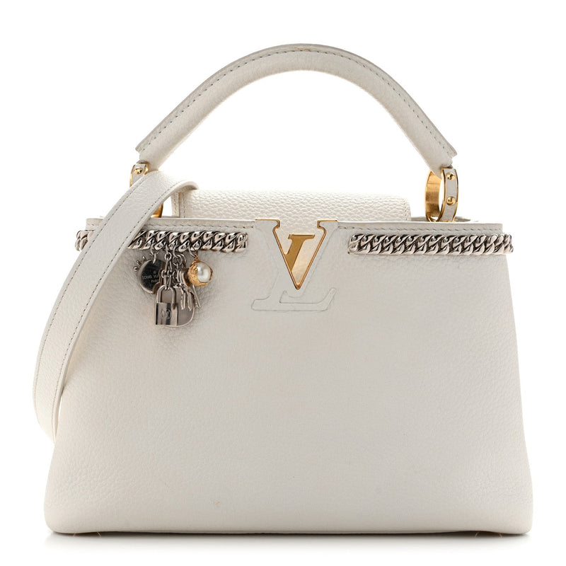 Louis Vuitton Taurillon Chain Capucines BB Gypsy Snow