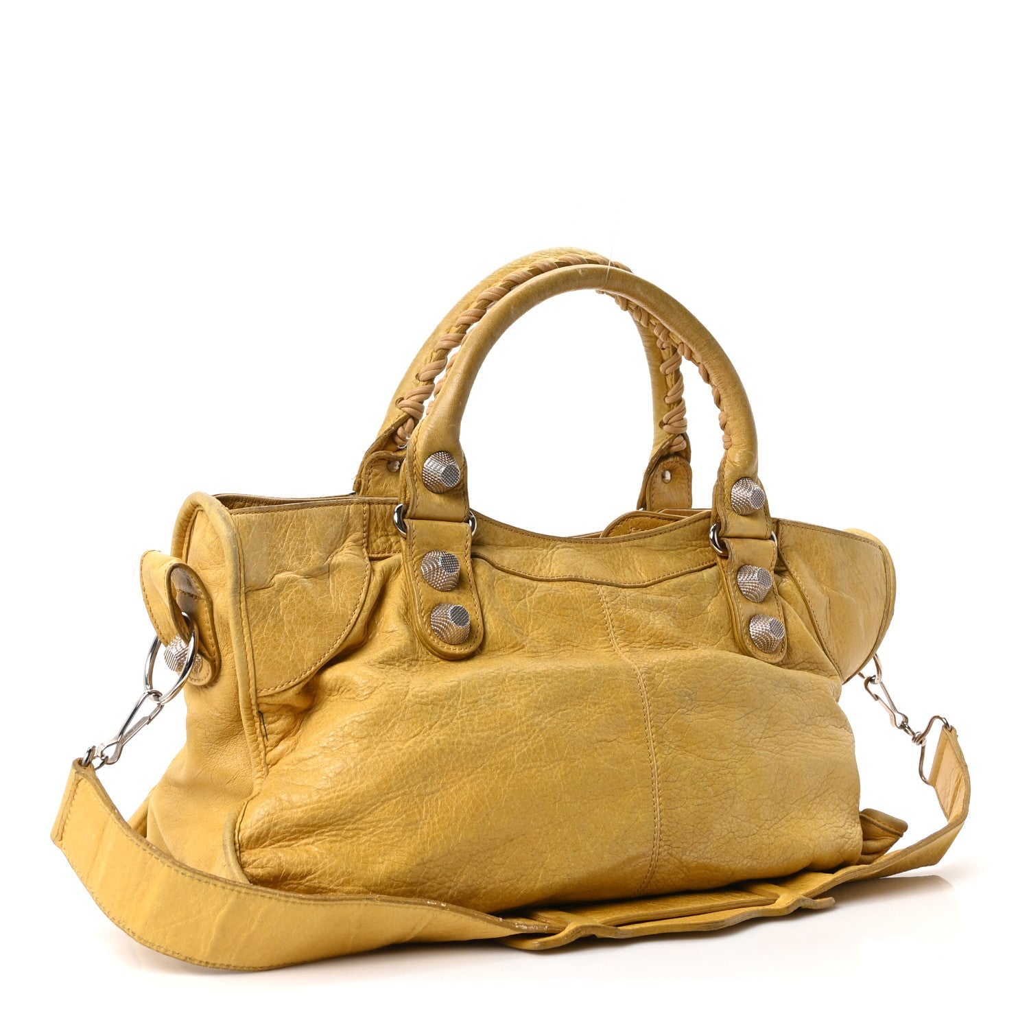 Balenciaga Agneau Giant 21 Silver Hardware Part Time Moutarde