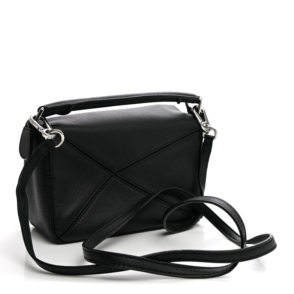 Loewe Calfskin Mini Puzzle Edge Bag Black