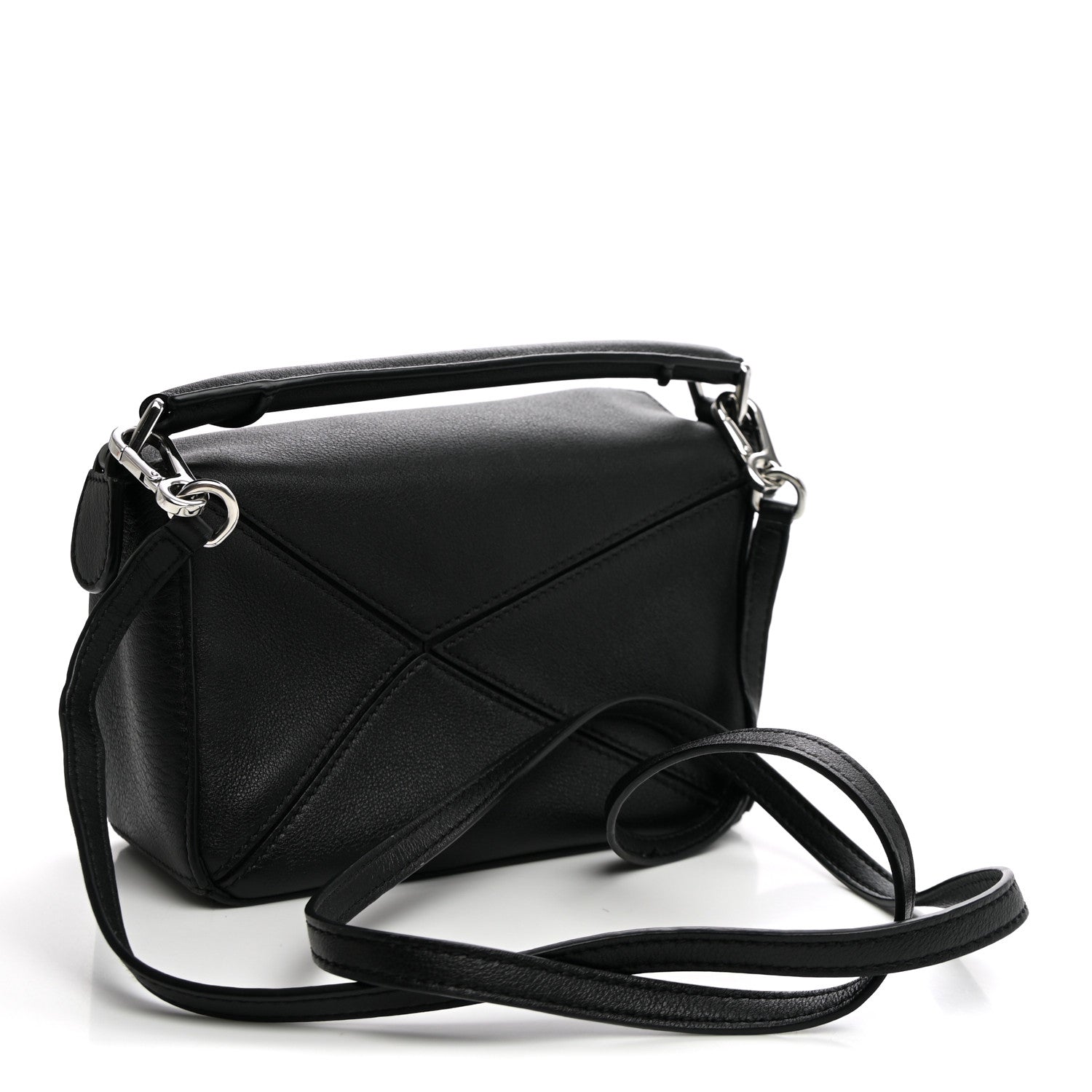 Loewe Calfskin Mini Puzzle Edge Bag Black