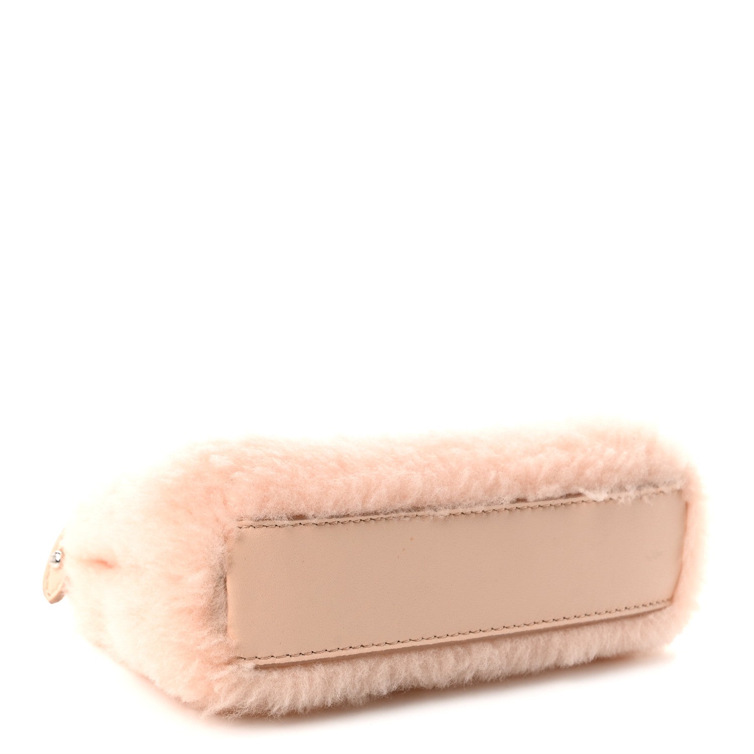 Fendi Shearling Nappa Mini Peekaboo Iconic Satchel Light Rose