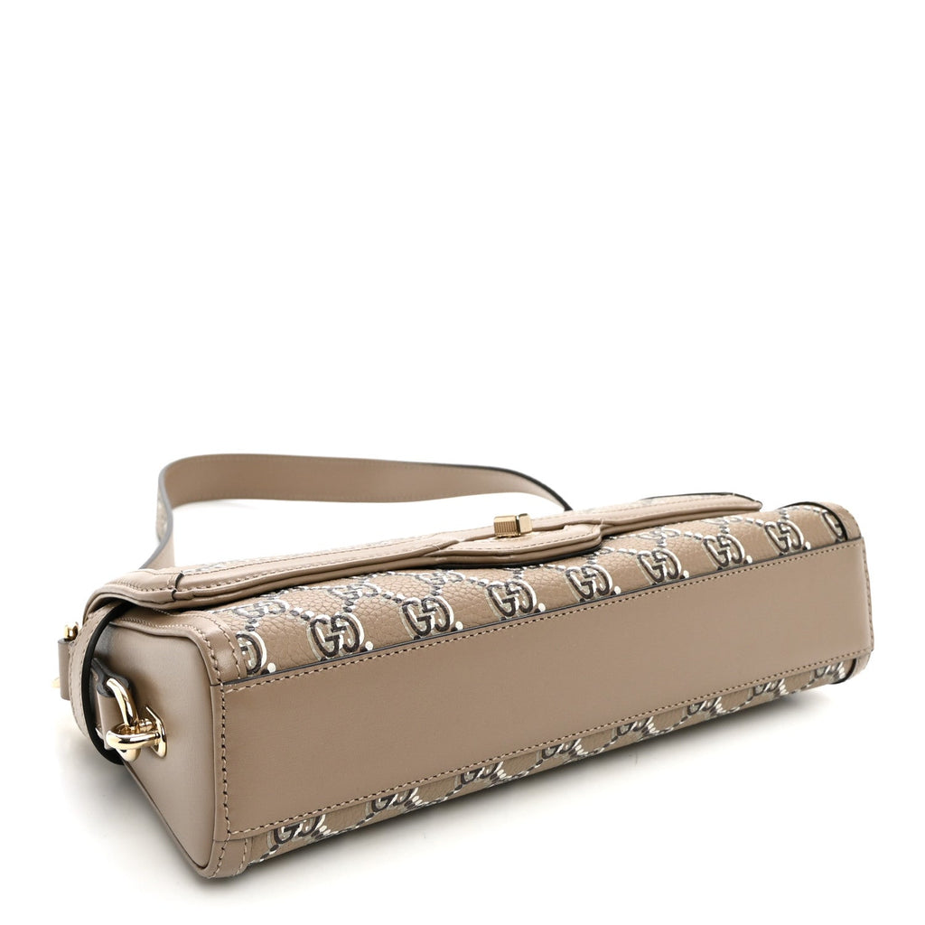 Gucci GG Shadow Monogram Small Luce Shoulder Bag Beige