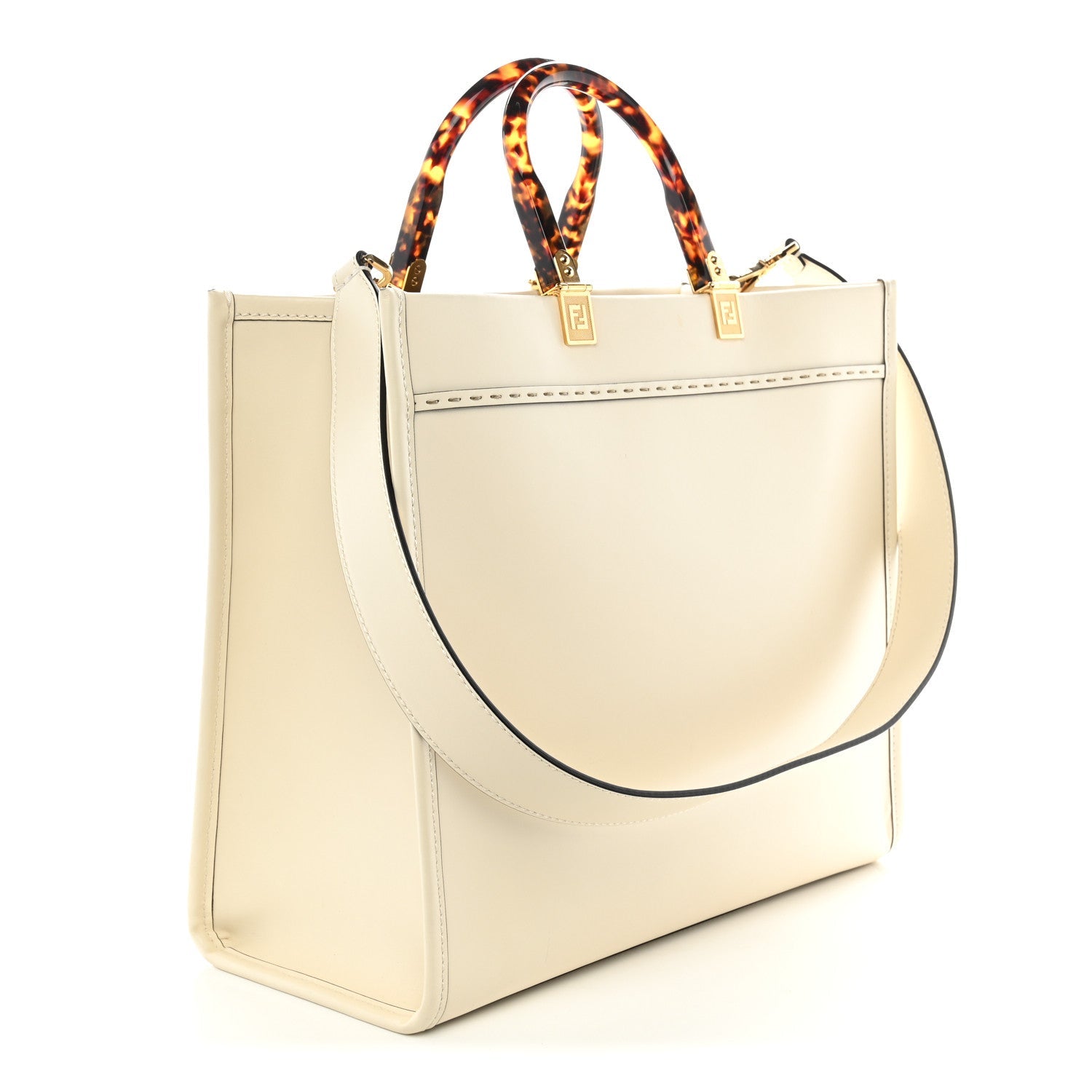 Fendi Vitello King Plexiglass Medium Fendi Sunshine Shopper Tote White Ice