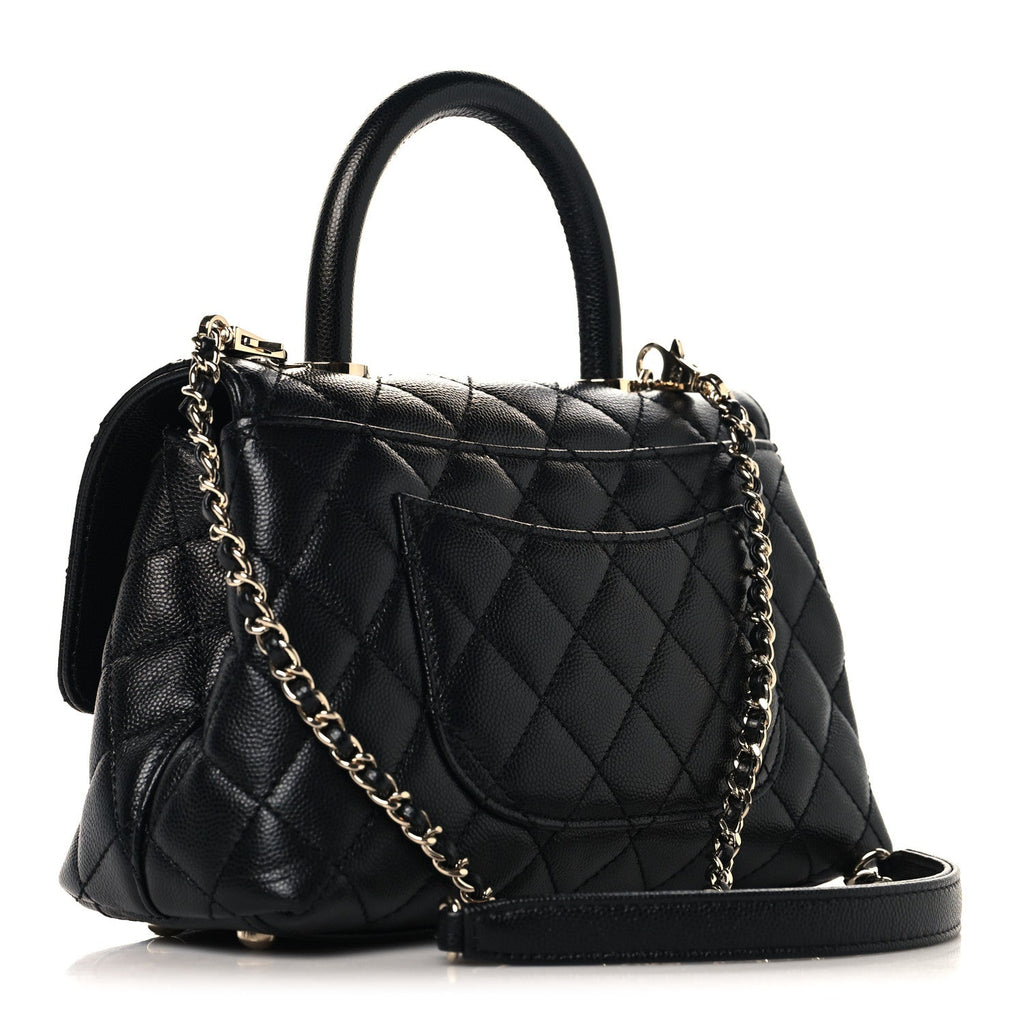 Chanel Caviar Quilted Mini Coco Handle Flap Black