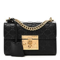 Gucci Guccissima Small Padlock Shoulder Bag Black