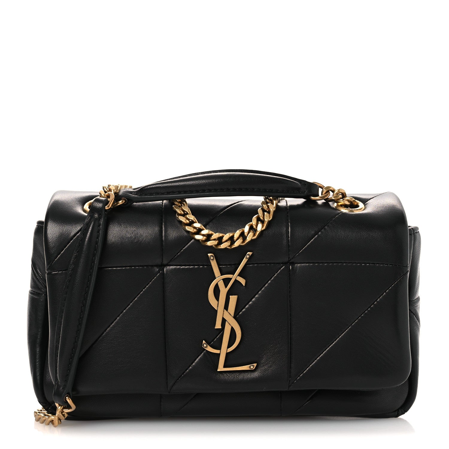 Saint Laurent Lambskin Patchwork Monogram Small Jamie Black