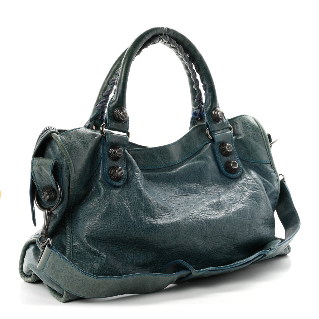Balenciaga Chevre Giant 21 Silver Hardware City Neiman Marcus LE Bleu