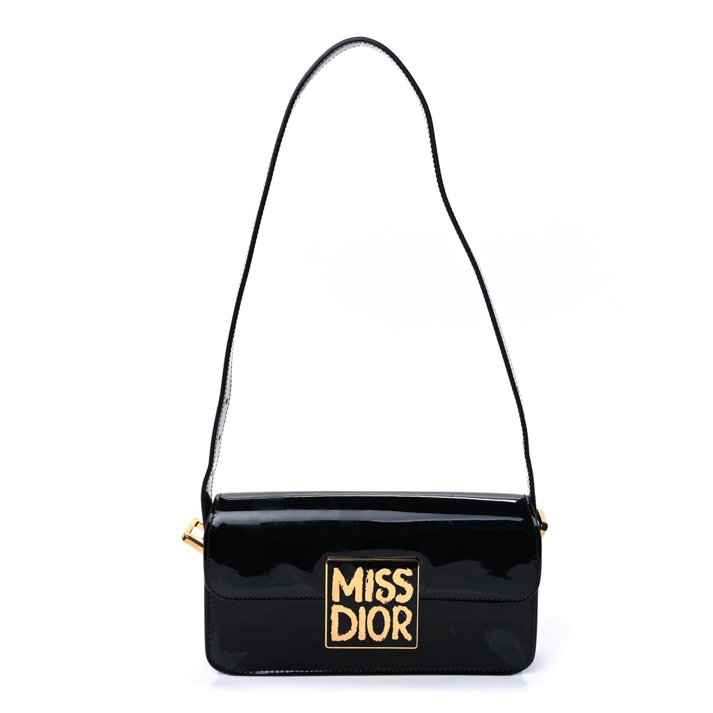 Dior Patent Miss Dior Flap Black