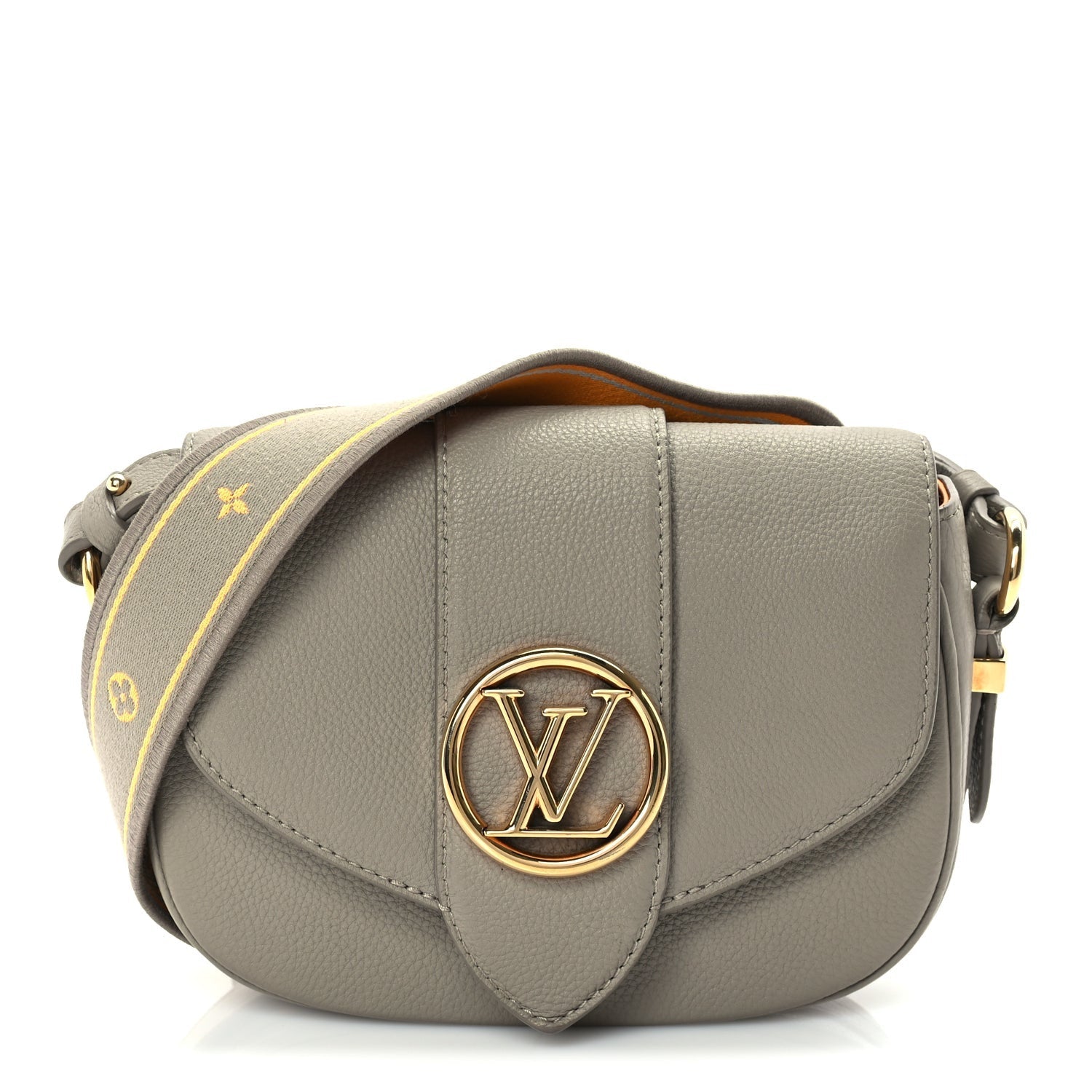 Louis Vuitton Grained Calfskin LV Pont 9 Soft PM Gris