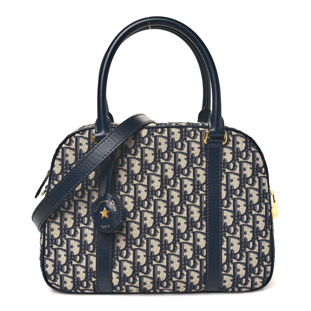 Dior Oblique Large D-Vibe Bowling Bag Navy