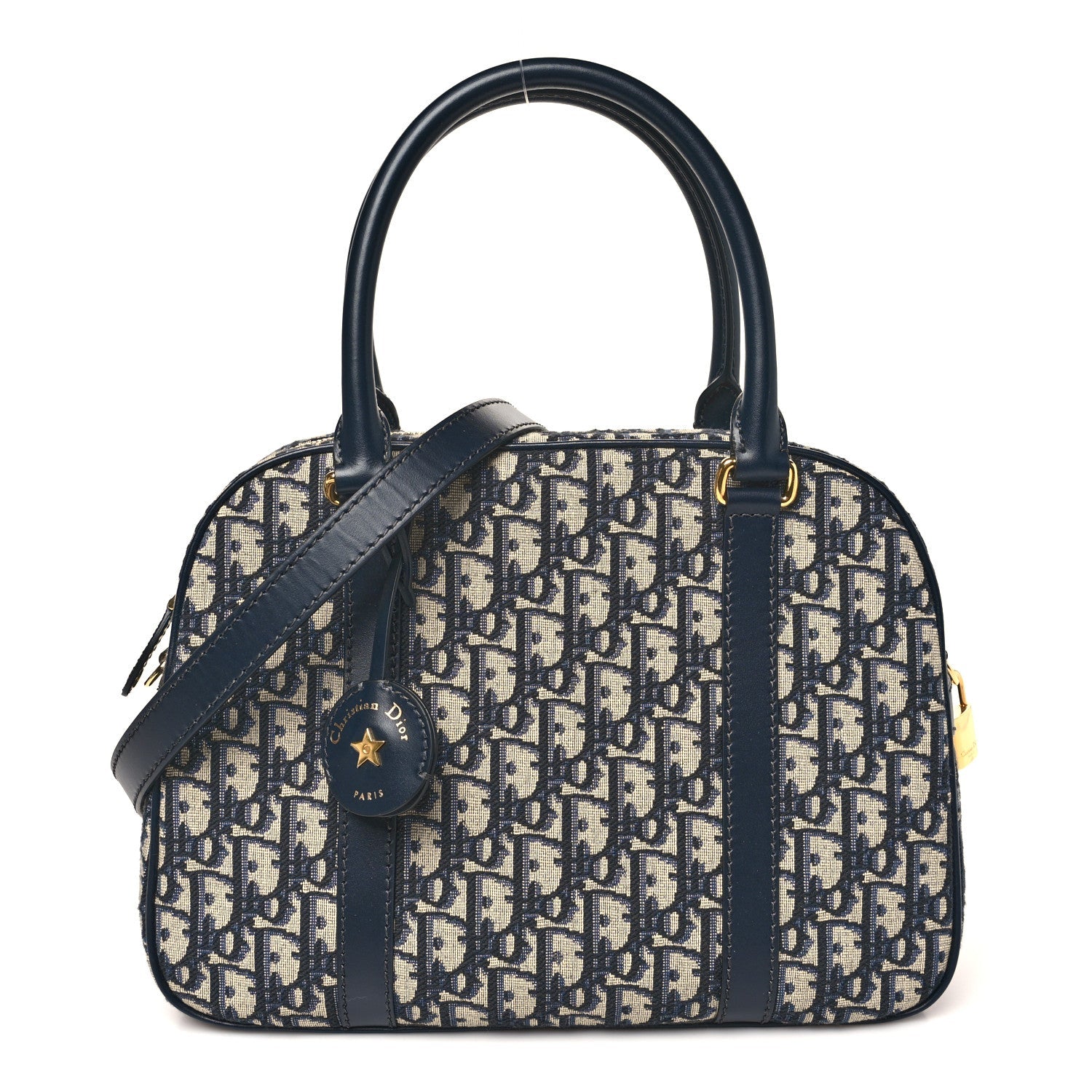 Dior Oblique Large D-Vibe Bowling Bag Navy