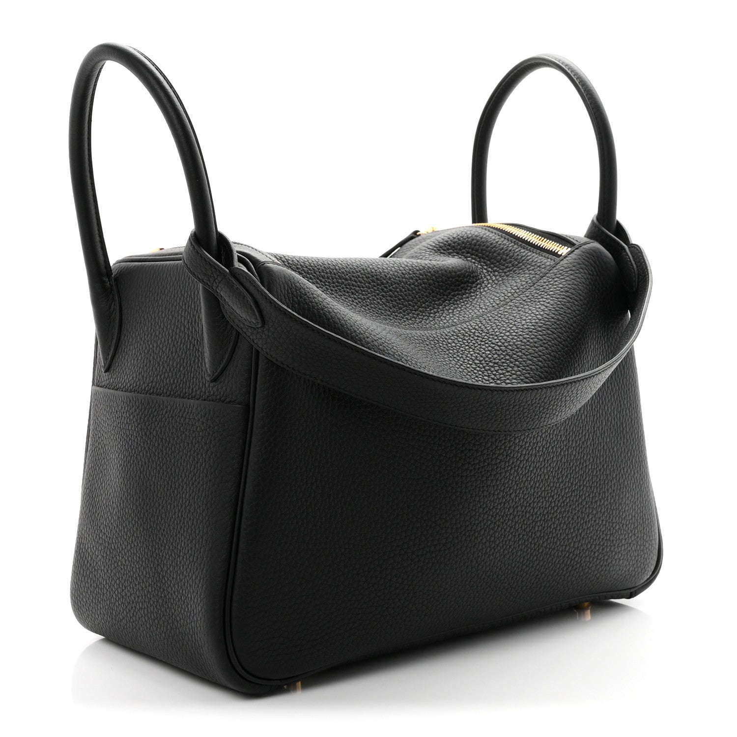 Hermès Taurillon Clemence Lindy 30 Black