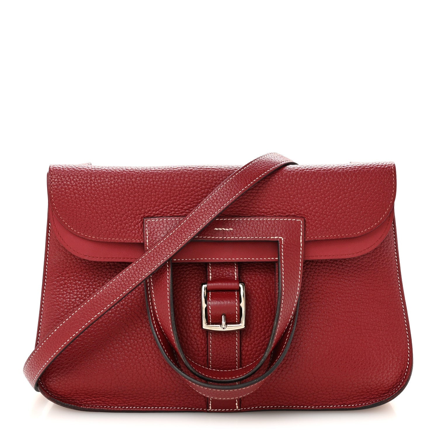 Hermès Taurillon Clemence Halzan 31 GM Rouge H