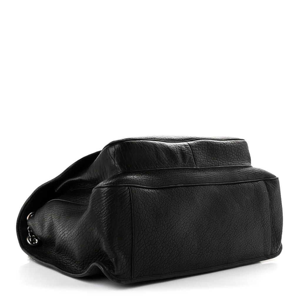 Saint Laurent Grained Lambskin Monogram Oversized Niki Chain Satchel Black