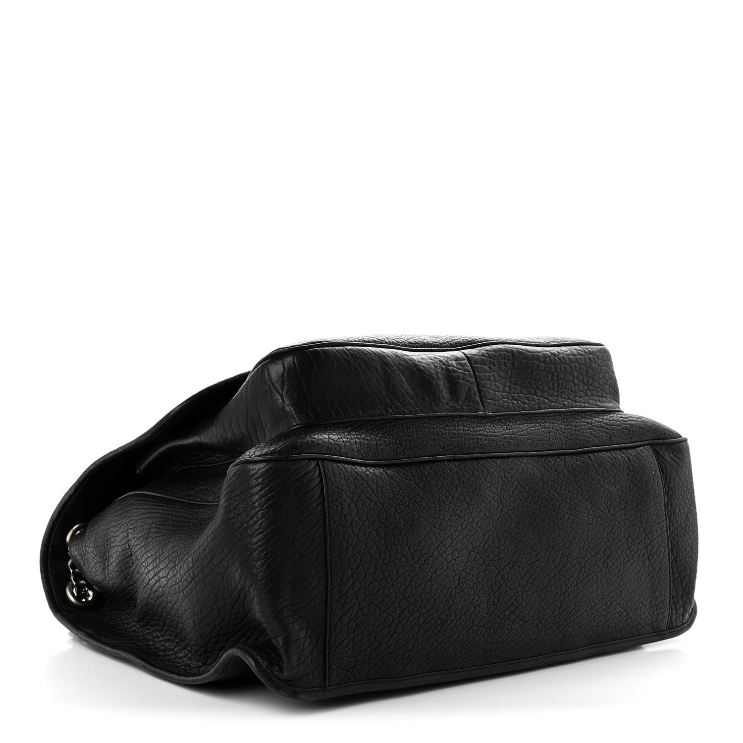 Saint Laurent Grained Lambskin Monogram Oversized Niki Chain Satchel Black