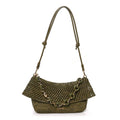 Loewe Raffia Calfskin Donut Chain Medium Ola Shoulder Bag Dark Khaki