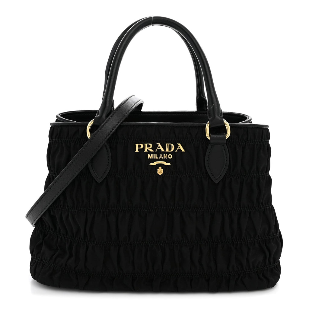 Prada Tessuto Nylon Gaufre Small Tote Black