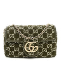 Gucci Tweed GG Monogram Mini GG Marmont Shoulder Bag Green