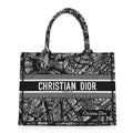 Dior Canvas Embroidered Medium Plan De Paris Book Tote Black White