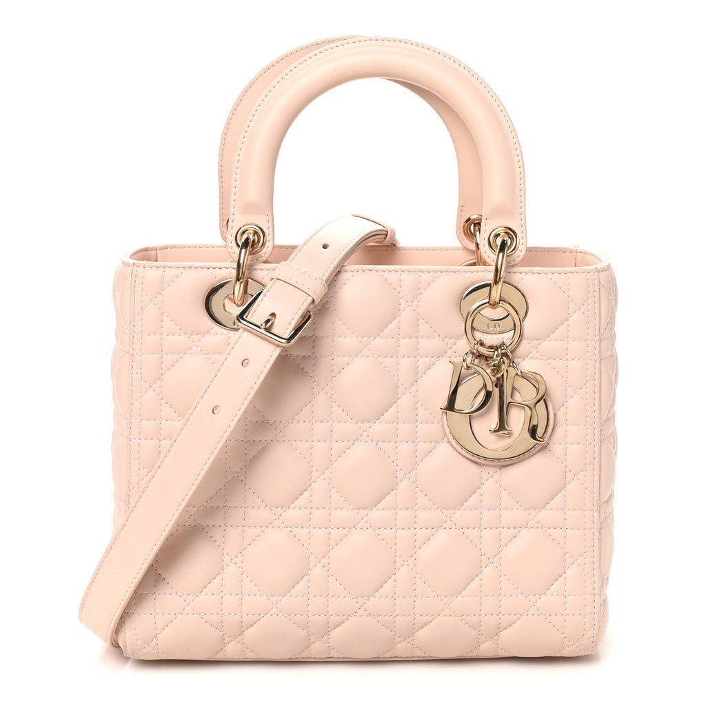 Dior Lambskin Cannage Medium Lady Dior Light Pink