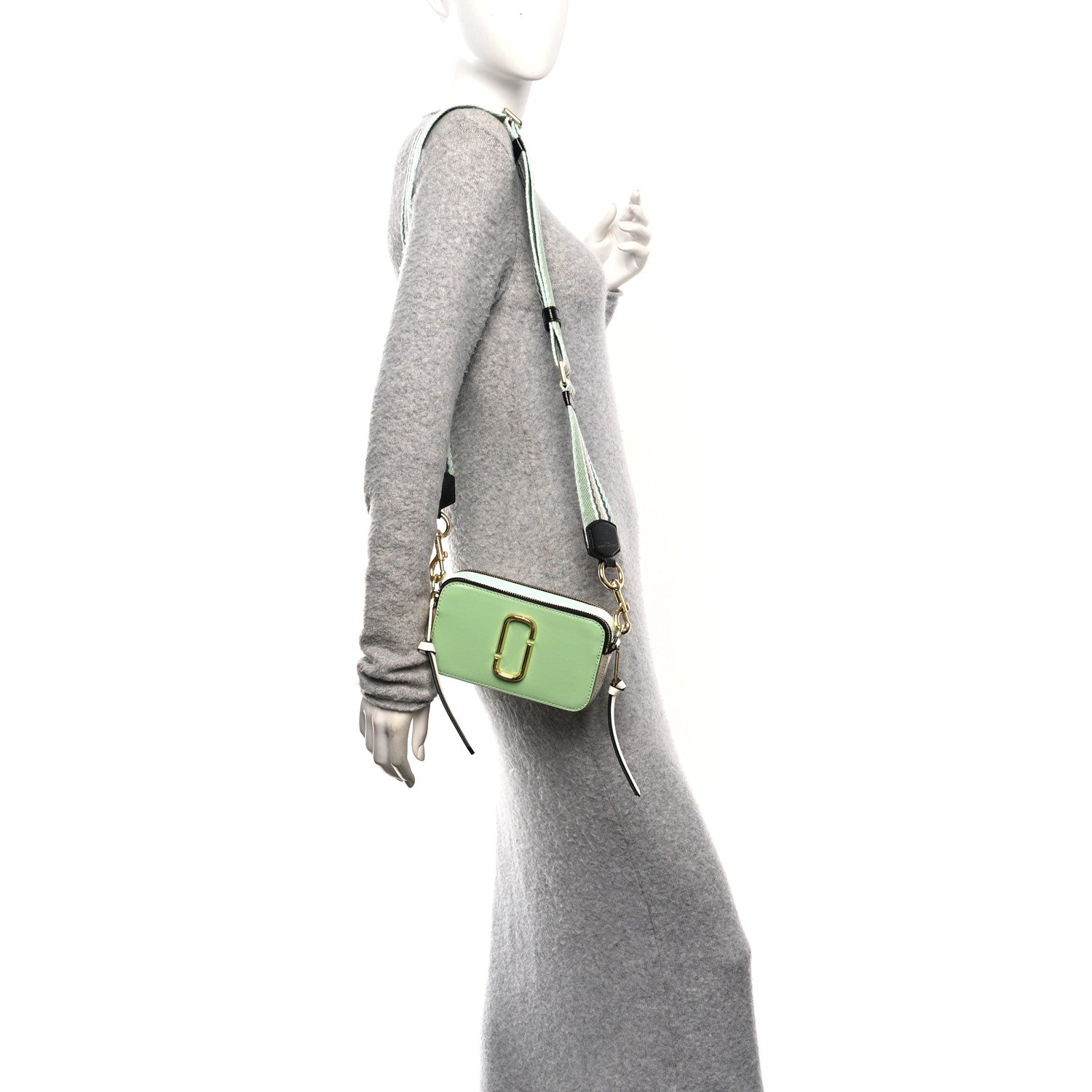 Saffiano Small Snapshot Camera Bag Mint Multicolor