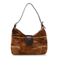 Fendi Calf Hair Shoulder Bag Brown