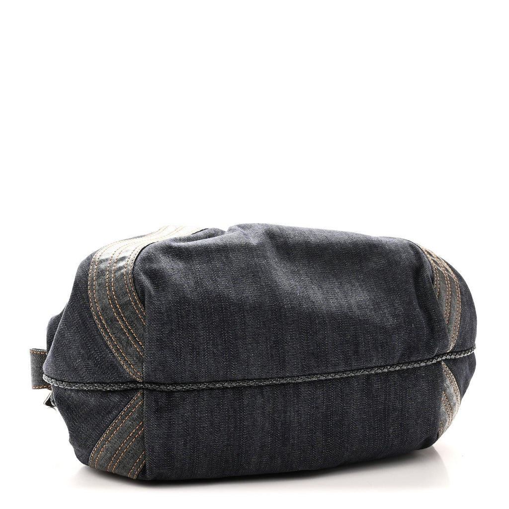 Fendi Denim Spalmati Woven Spy Bowler Blue