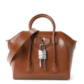 Givenchy Box Calfskin Mini Lock Antigona Shoulder Bag Tan