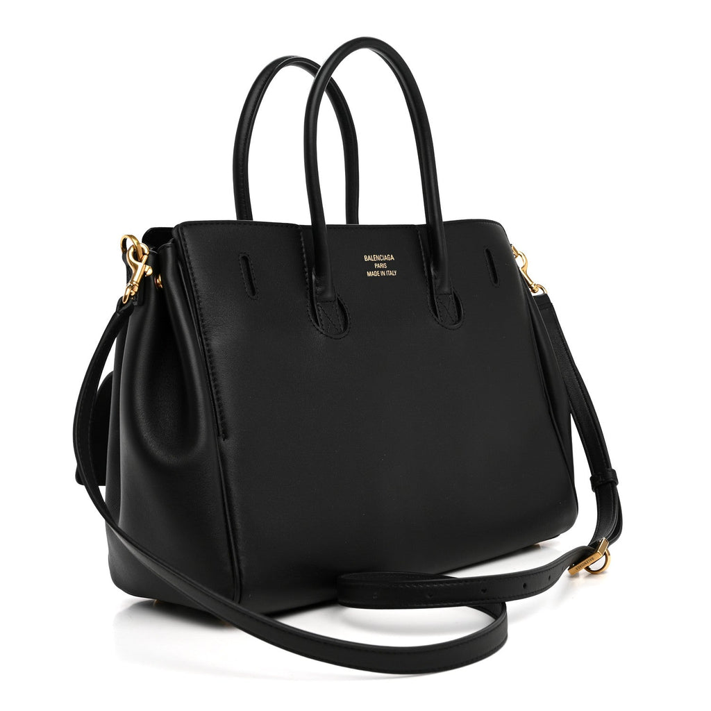 Balenciaga Smooth Calfskin Small Bel Air Carry All Bag Black