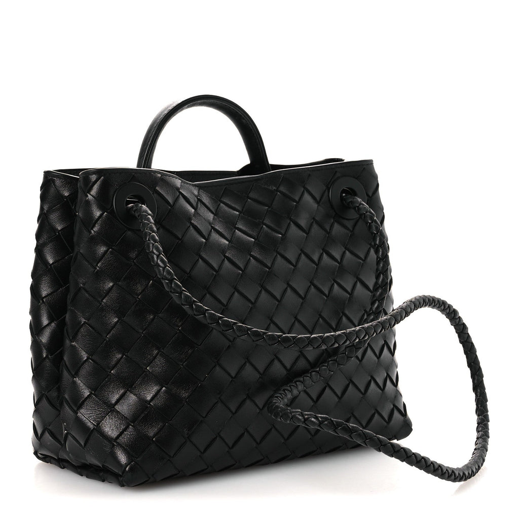 Bottega Veneta Nappa Intrecciato Mini Andiamo Shoulder Bag Black Black