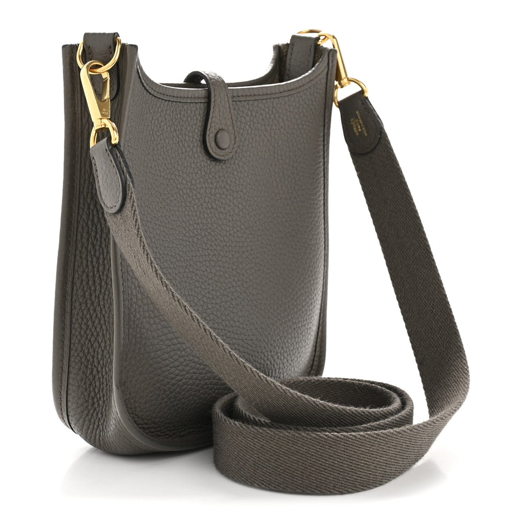 Hermès Taurillon Clemence Evelyne TPM Etain