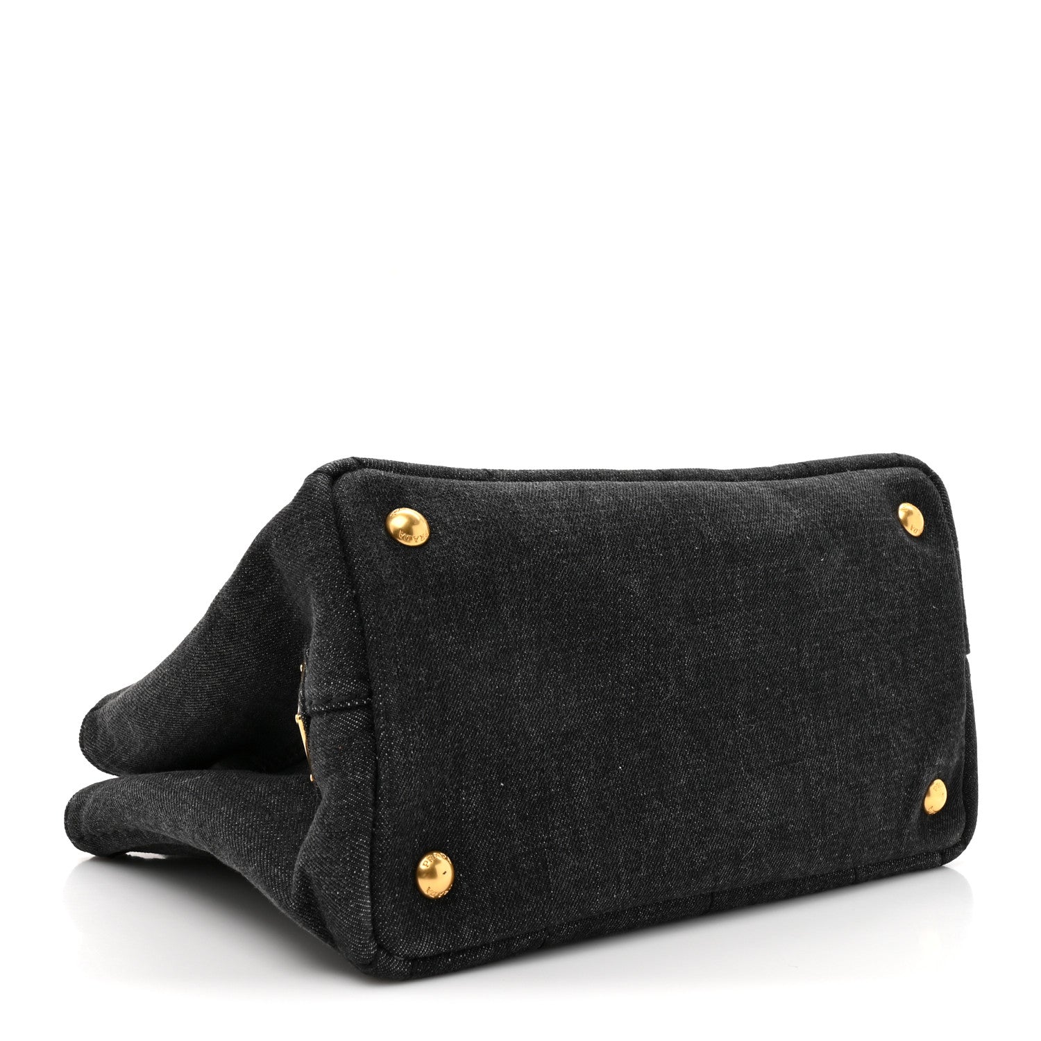 Prada Denim Small Logo Tote Black