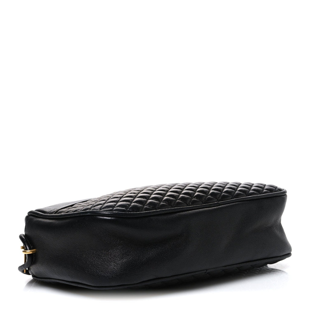 Saint Laurent Lambskin Quilted Victoire Camera Bag Black