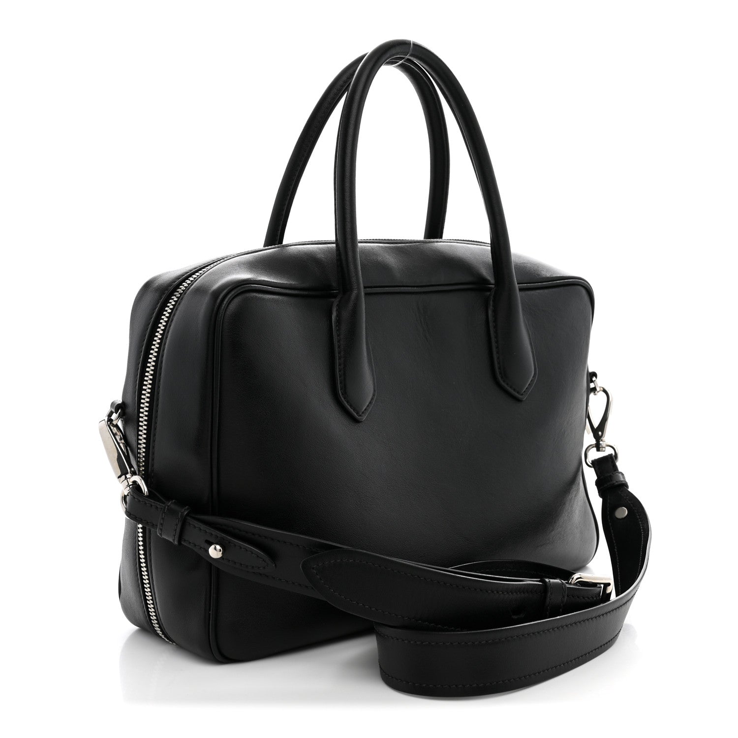 Prada City Calf Dinosaur Bauletto Black