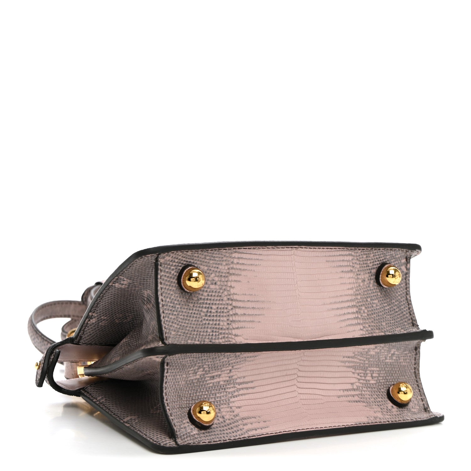 Fendi Lizard Togo Lucido Petite Peekaboo I SEE U Satchel Soft Berry